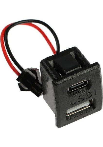 Type-C / USB A Dişi Soket Kavisli 2 Pin 10CM Kablo Jst Çift USB 5V 2A Panel Montaj Cep Tel Tablet modelleri