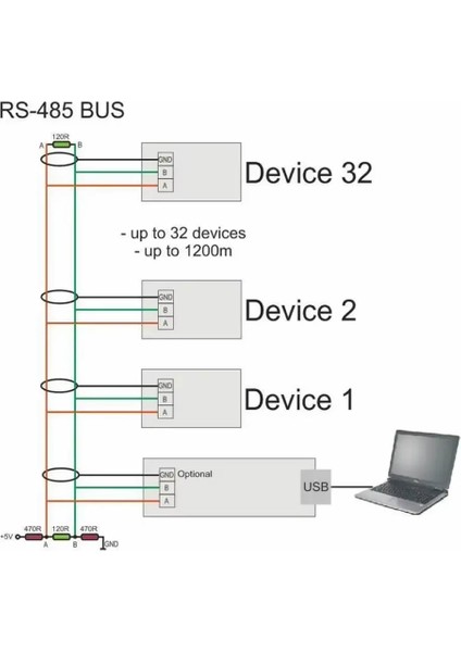 30CM Kablolu USB To RS485 Modül Kutulu Endüstriyel Tip Com Seri Port Sinyal Çevirici Haberleşme