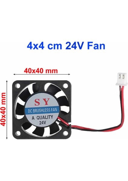 Dc 24V Fan 40X40MM 0.1A 6000 Rpm 4X4CM Soğutucu Kuluçka Ekran Kartı Cooler Peltier Printer Pc Cpu