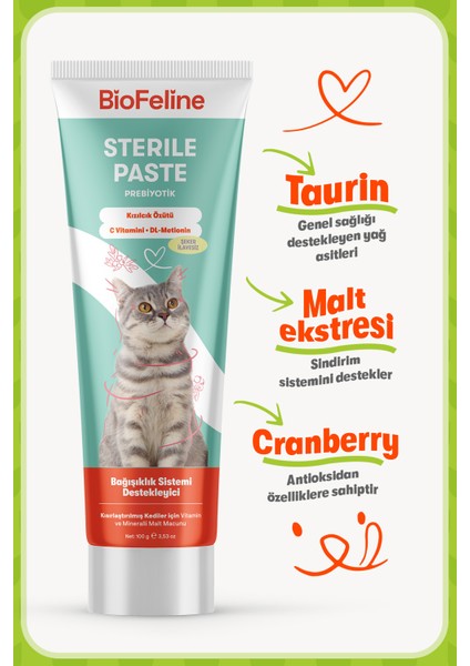 Sterile Paste 100 Gr. ( Kısırlaştırılmış Kedilere Özel Multivitaminli Malt Macunu )