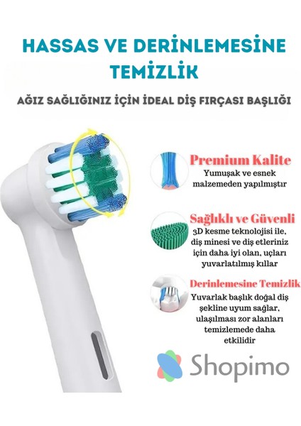 Oral B Uyumlu Yedek Diş Fırçası Başlığı Seti | 4'lü Paket