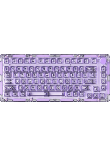 MONSGEEK ICE75 Clear Purple RGB Kablosuz Hotswap Mekanik Gaming Klavye
