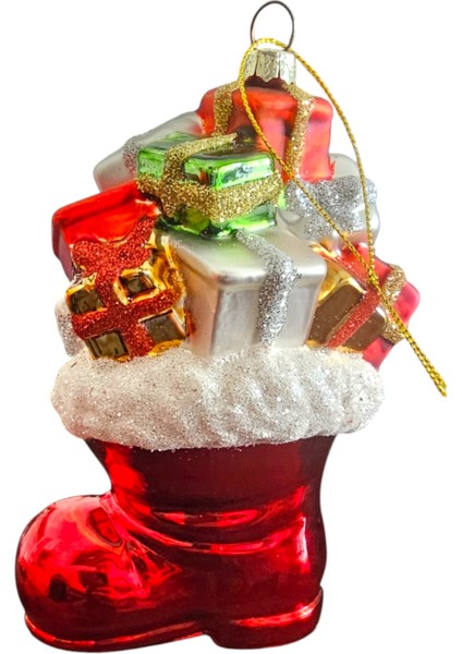 Yılbaşı Ağacı Asılabilir Noel Baba Çizmesi2 Büyük