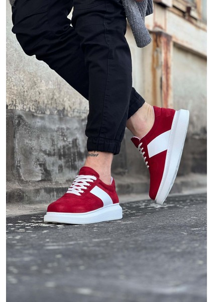 WG011 Kırmızı Süet Erkek Casual Ayakkabı