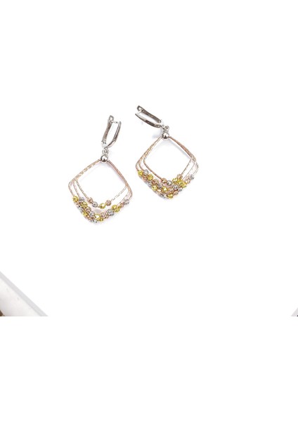 Kadın 925 Ayar Gümüş Eşkenar Dörtgen Dorika Modeli Seti fırsatları