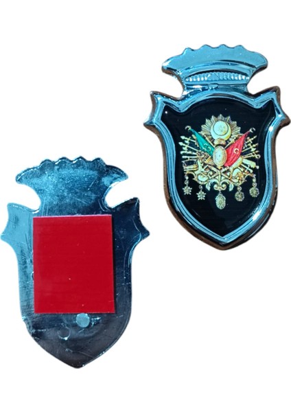 Osmanlı Devlet Arması Damla Etiket Krom Siyah 2'li fiyatları