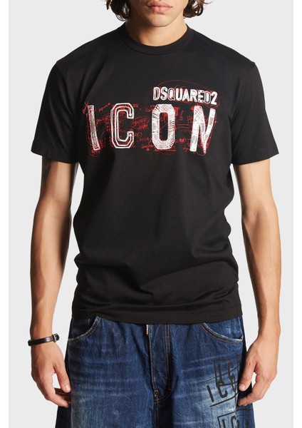 Baskılı Pamuk Regular Fit Bisiklet Yaka T Shirt Erkek T Shirt S79GC0084 S23009 900