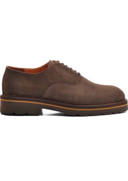 Kahve Nubuk Deri Erkek Klasik Ayakkabı Premium 2875 M