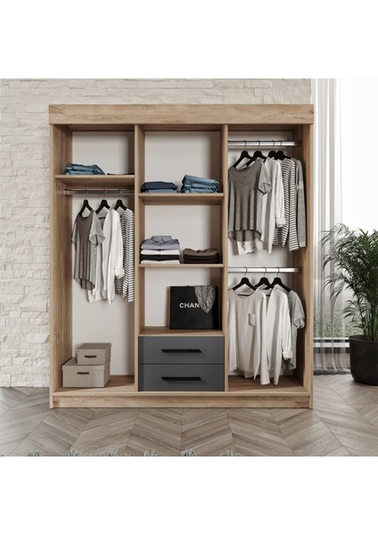 Izmir Cocuk Odası Takımı Tamamı Mdf Flora ve Antrasit