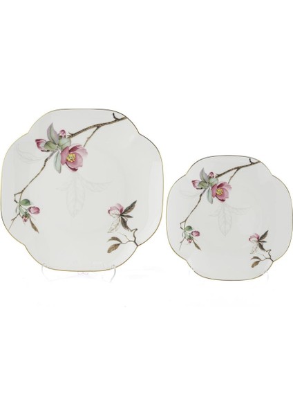 Peachy 4 Parça 2’Li Pasta 19 Cm Ve Servis Tabağı 25 Cm Seti