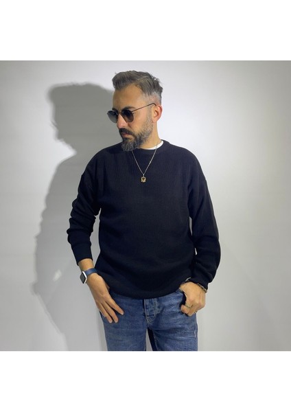 Oversize Örme Erkek Basic Kazak