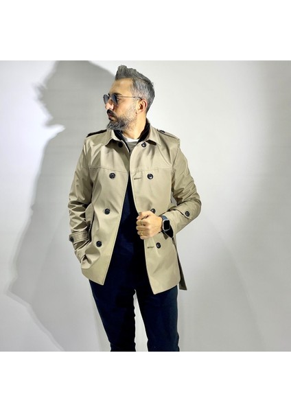 Apolet Detaylı Erkek Trençkot