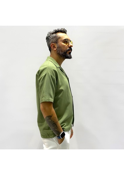 Boxy Fit Keten Gömlek