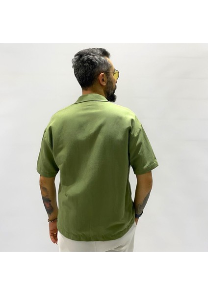 Boxy Fit Keten Gömlek