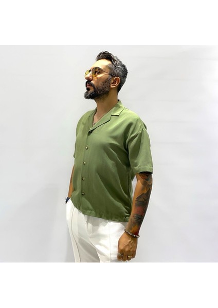 Boxy Fit Keten Gömlek