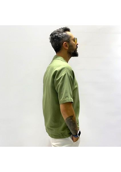 Boxy Fit Keten Gömlek