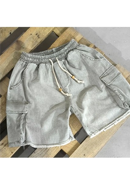 Kargo Cepli Baggy Kesim Denim Şort