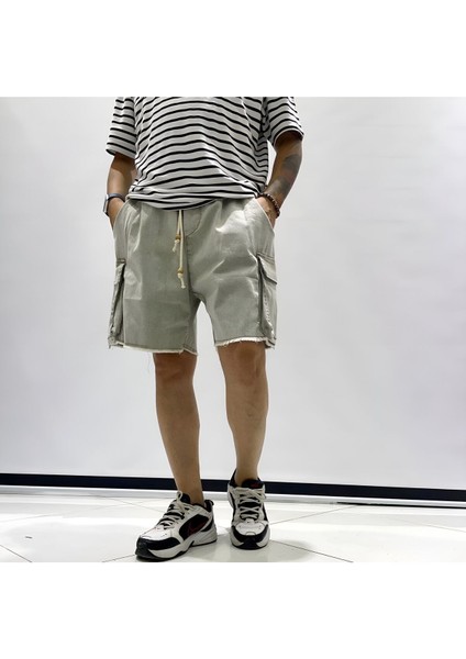 Kargo Cepli Baggy Kesim Denim Şort