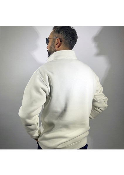 Yarım Fermuarlı Oversize Erkek Sweatshirt