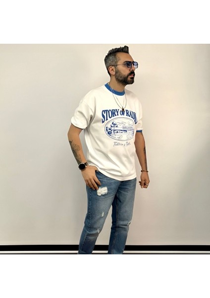 Radio Station Baskılı Oversize T-Shirt