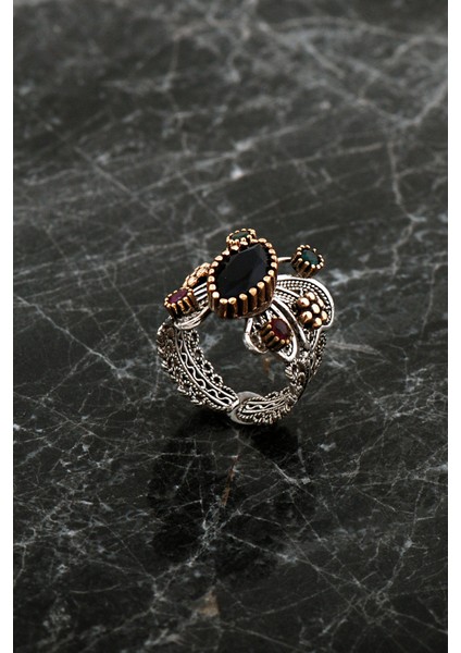 Safir Taşlı Telkari İşlemeli Kelebek Gümüş Yüzük 2497 fırsatları