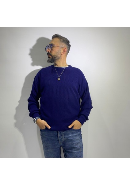 Oversize Örme Erkek Basic Kazak