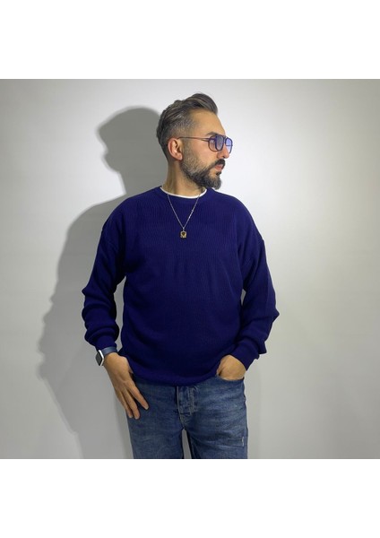 Oversize Örme Erkek Basic Kazak