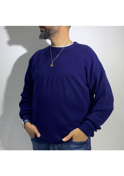 Oversize Örme Erkek Basic Kazak