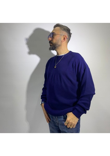 Oversize Örme Erkek Basic Kazak
