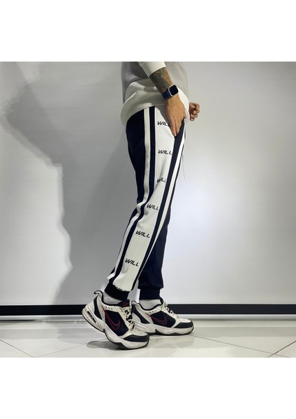 Şerit Detaylı Siyah Jogger Eşofman Altı