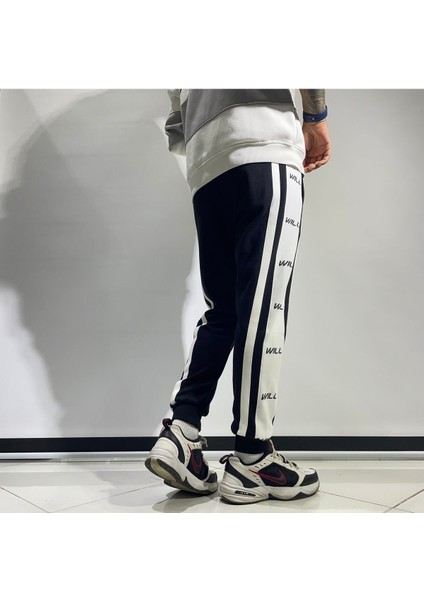 Şerit Detaylı Siyah Jogger Eşofman Altı