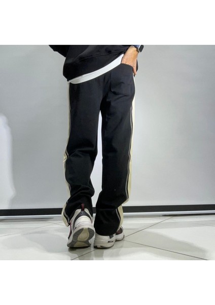 Yanları Şerit Detaylı Erkek Baggy Eşofman Altı