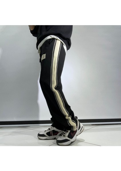 Yanları Şerit Detaylı Erkek Baggy Eşofman Altı
