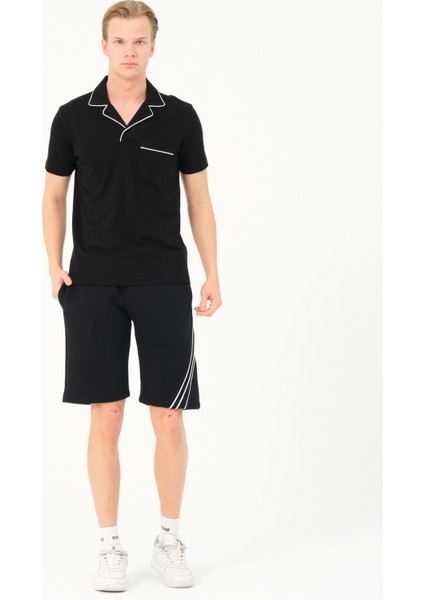 Erkek Regular Fit Kısa Kollu Polo Siyah modelleri