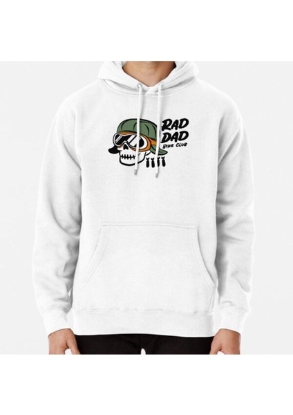 Exans Moda Rad Dad Bicycle Club: Cargo Pilot Skull Baskılı Kapşonlu Sweatshirt