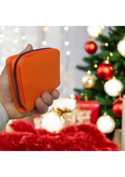 Turuncu Cüzdan Çok Bölmeli Kapaklı Suni Deri Kadın Cüzdan 12 cm indirimleri