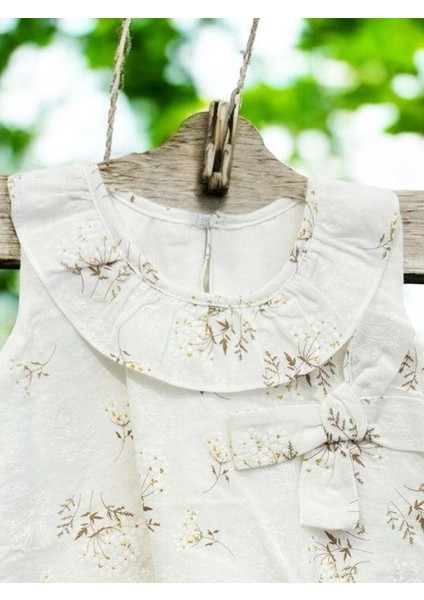 Kız Bebek Pamuklu Çiçek Desenli Katlı Fırfırlı Elbise indirimleri