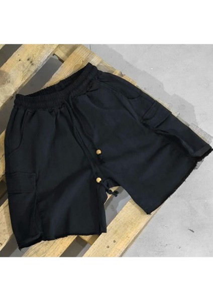 Kargo Cepli Baggy Kesim Denim Şort