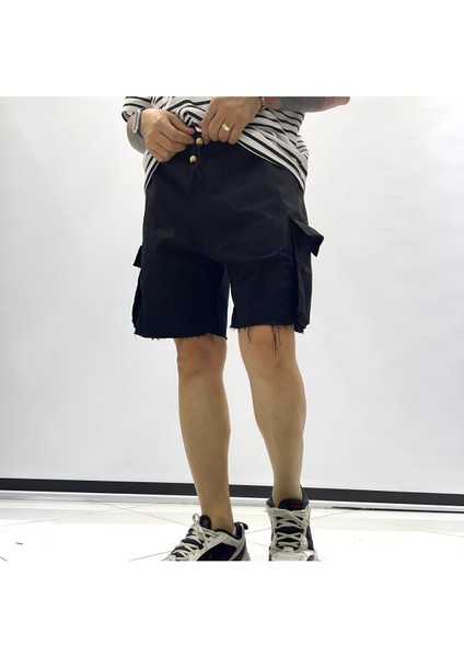 Kargo Cepli Baggy Kesim Denim Şort