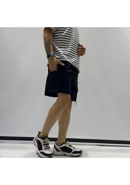 Kargo Cepli Baggy Kesim Denim Şort