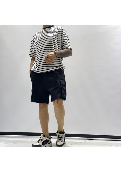 Kargo Cepli Baggy Kesim Denim Şort