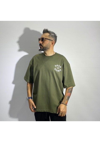 Born x Raised Nakış Erkek Gramajlı Oversize Tişört