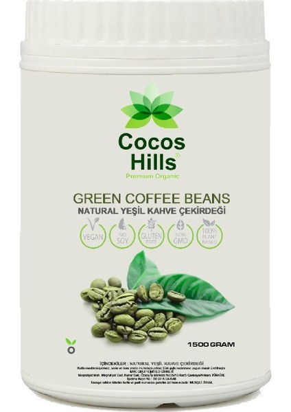 Green Coffee Beans Yeşil Kahve Çekirdeği 1500 gram