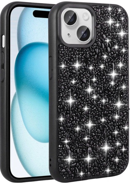 Apple iPhone 15 Kılıf Parlak Taşlı Tasarım Zore Linea Diamond Kapak
