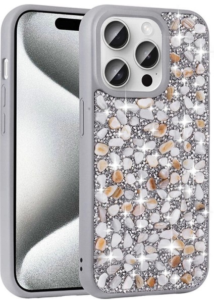Apple iPhone 15 Pro Max Kılıf Parlak Taşlı Tasarım Zore Linea Diamond Kapak