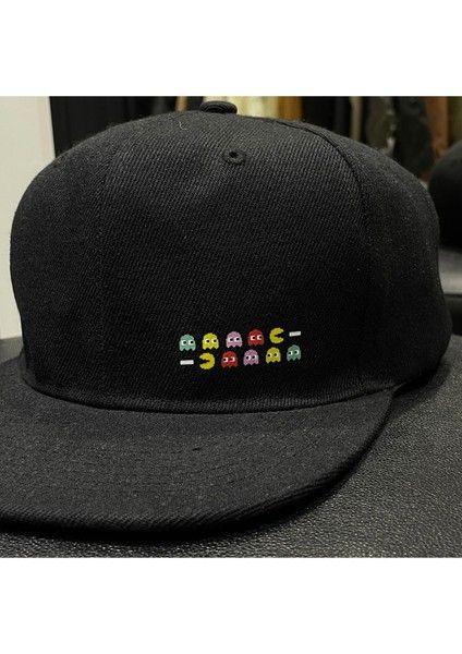 Pacman Desenli Snapback Şapka