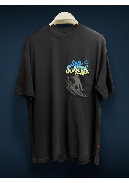 Sea Surfers Sloganlı Oversize T-Shirt