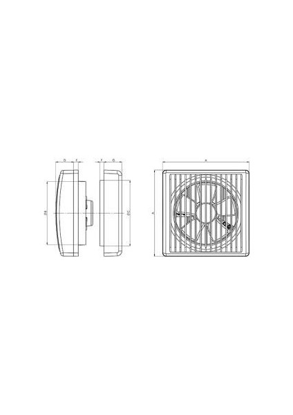 Aircol Mutfak Banyo Garaj Havalandırma Aspirator 150C Mp