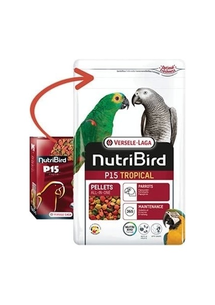 Nutribird P15 Tropical Papağan Kuş Yemi 1 kg