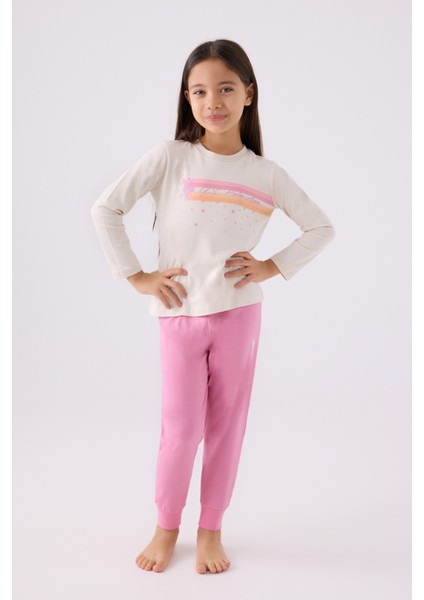 Kız Çocuk Krem Pijama Takım 50299861-VR071